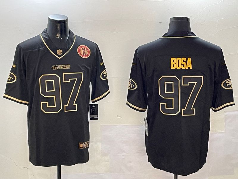 Men San Francisco 49ers #97 Bosa Black Gold Throwback 2024 Nike Limited NFL Jersey style 5->san francisco 49ers->NFL Jersey